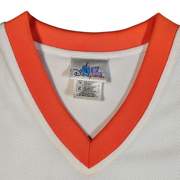 Disneyland Resort Team Mickey Baseball Jersey XL Polyester Orange & White - Picture 4 of 11